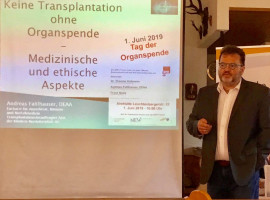 Andreas Faltlhauser berichtete aus seiner Arbeit als Transplantationsbeauftragter.
