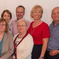 Gemeinsam mit Dr. Thomas Holtmeier (links), Andreas Faltlhauser und Franz Nowy (rechts) warben Sabine Zeidler (Mitte) und die AsF-Frauen für die Organspende.